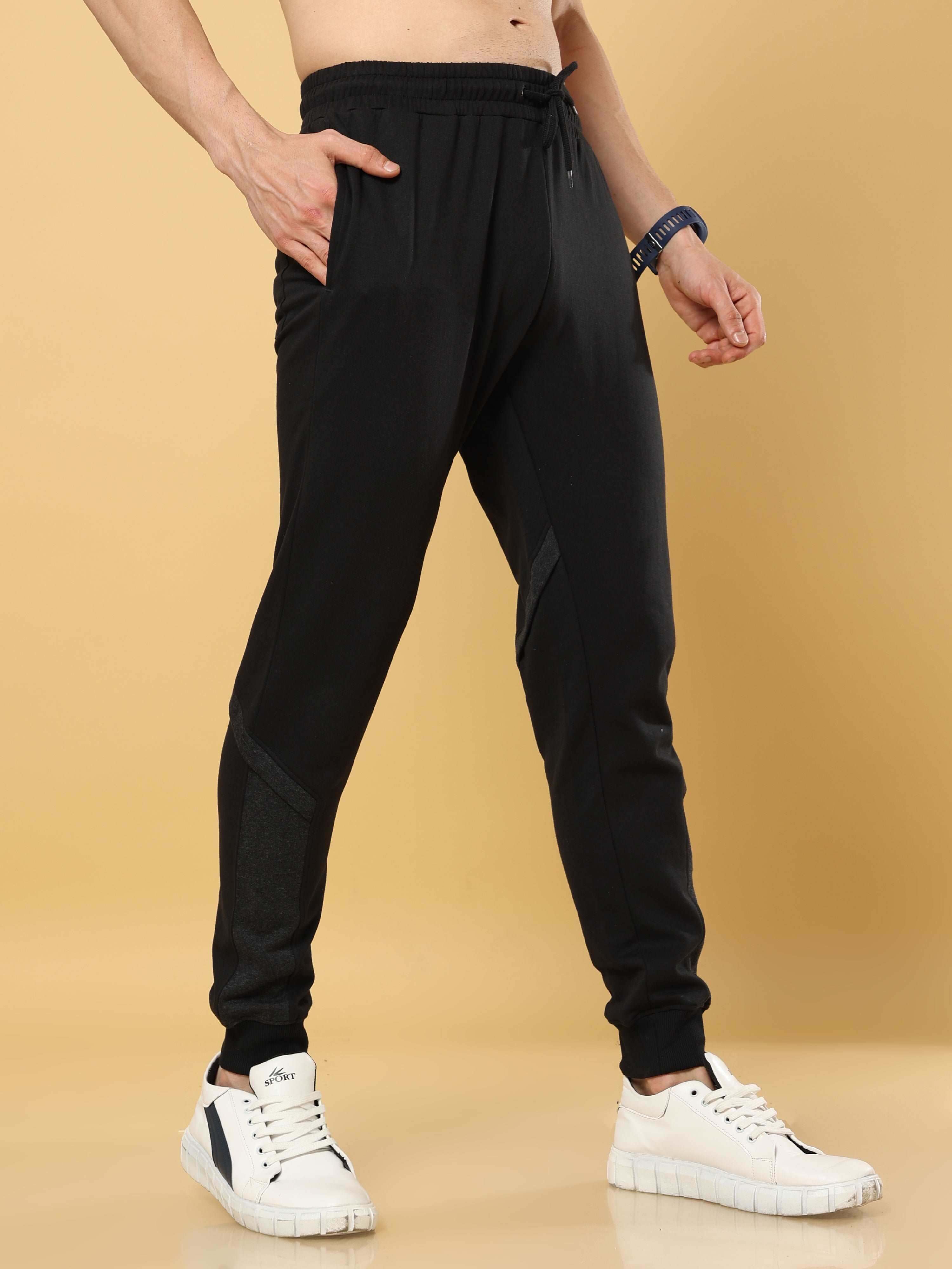 Black Joggers With Adjustable Draw String
