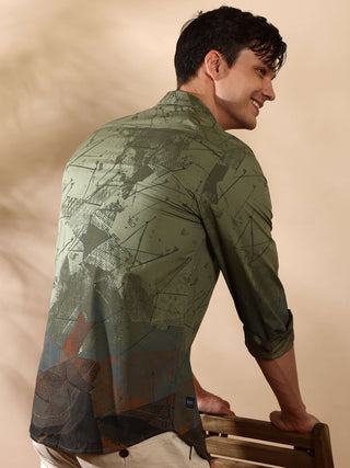 Green/Brown Floral Printed Full Sleeves Shirts shop online at Estilocus. • Full-sleeve printed shirt• Cut and sew placket• Regular collar• Double button square cuff.• Single pocket with logo embroidery• Curved hemline• Finest quality sewing• Machine wash