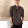Brown Navy Shield Semi Casual Shirt shop online at Estilocus. DETAILS & CARE This pure cotton checked shirt is a stylish go-to for laidback days. Cut in a comfy regular fit, with a classic button-down front and chest pocket. 100% premium cotton full sleev