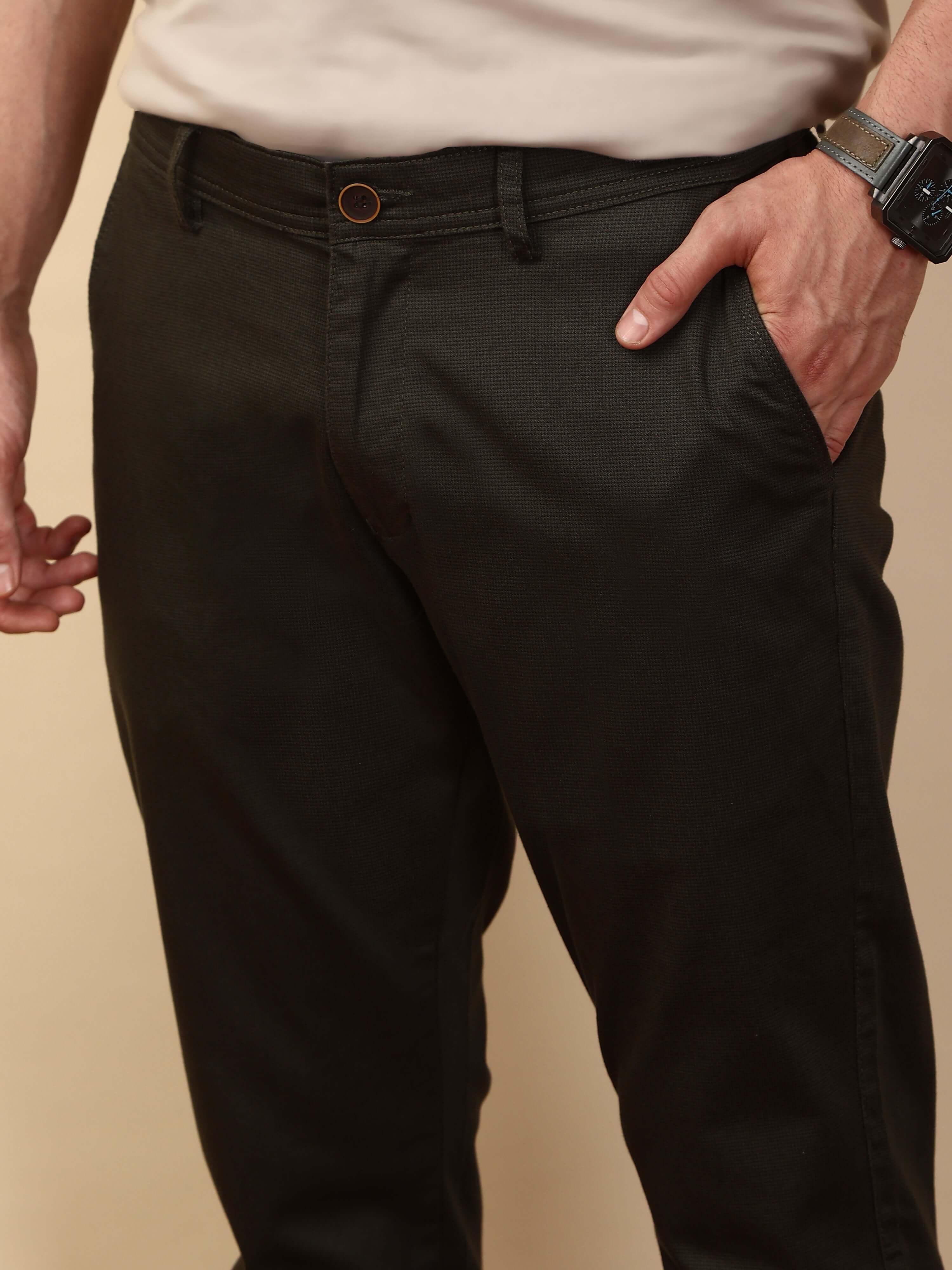 Floral Green Chino Pants