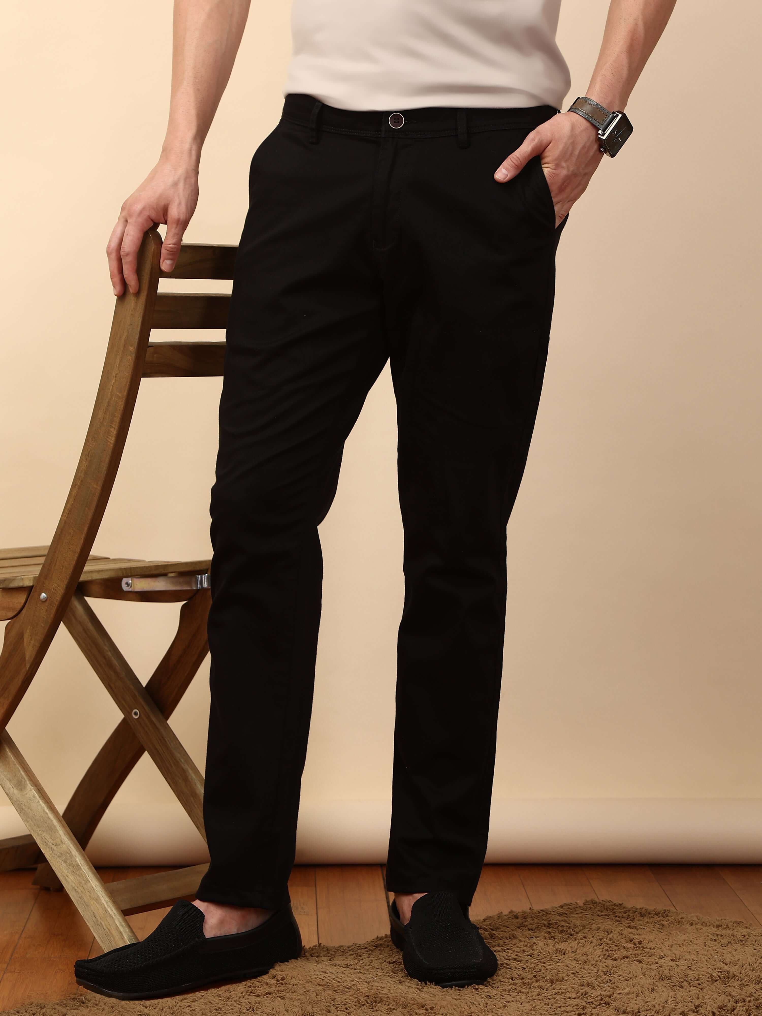 Grease Black Chino Pants