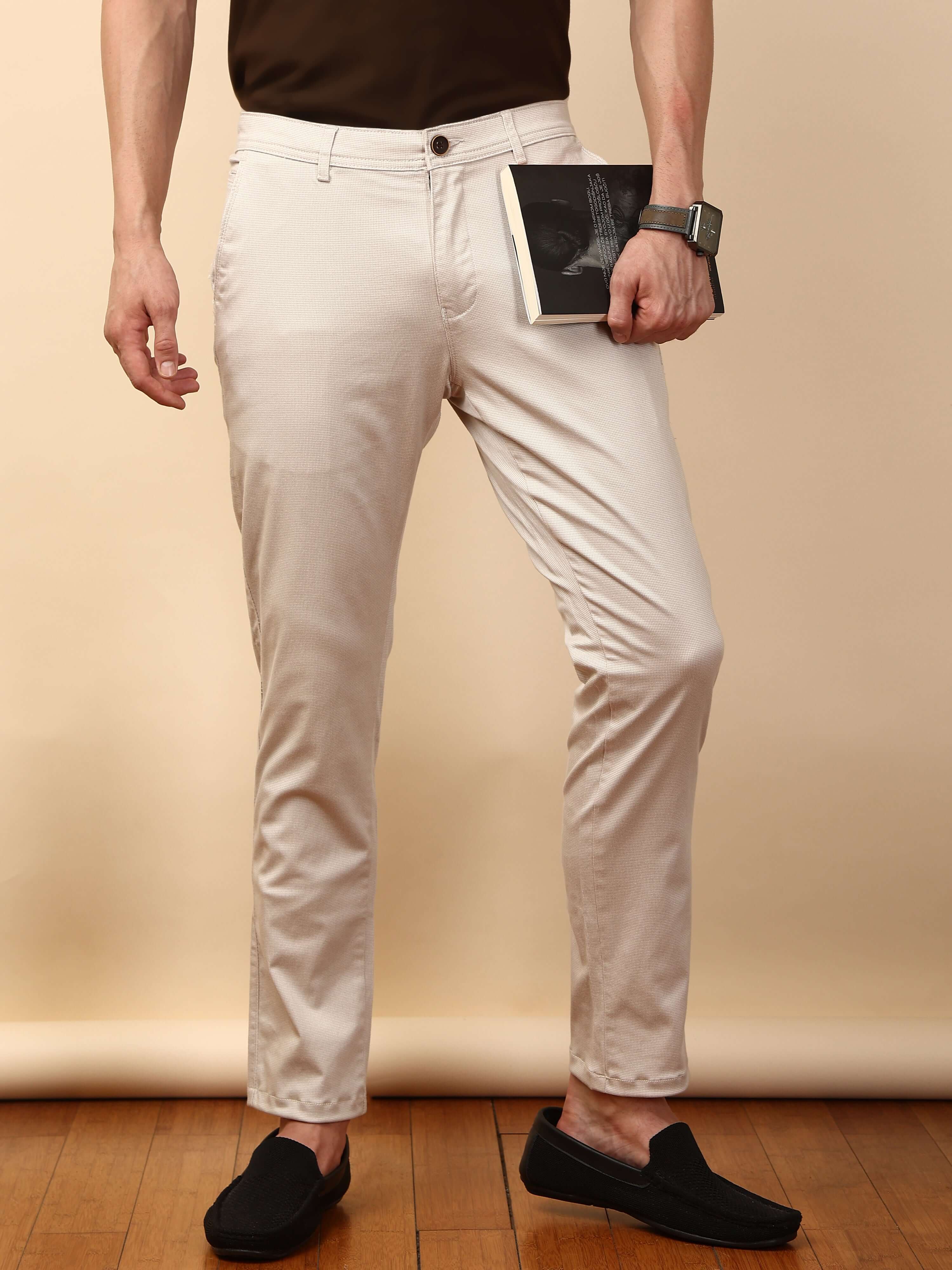 Floral Cream Chino Pants