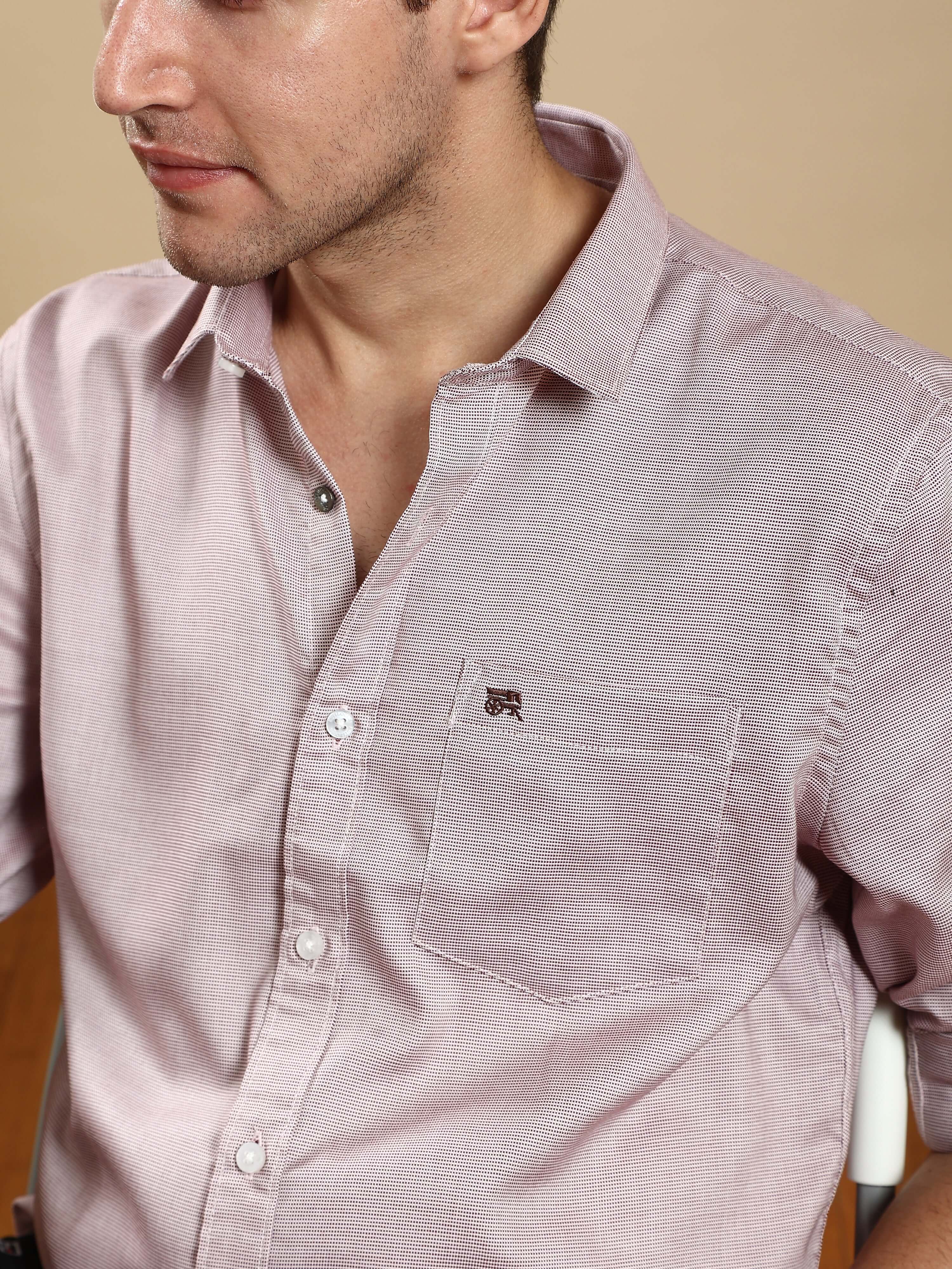 Red/White Solid Casual Full Sleeves Shirt_ ESTILOCUS CASUAL SHIRT_ estilocus