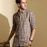 White Brown Check Semi Casual Shirt shop online at Estilocus. DETAILS & CARE This pure cotton Checked shirt is a stylish go-to for laidback days. Cut in a comfy regular fit, with a classic button-down front and chest pocket. 100% premium cotton full sleev