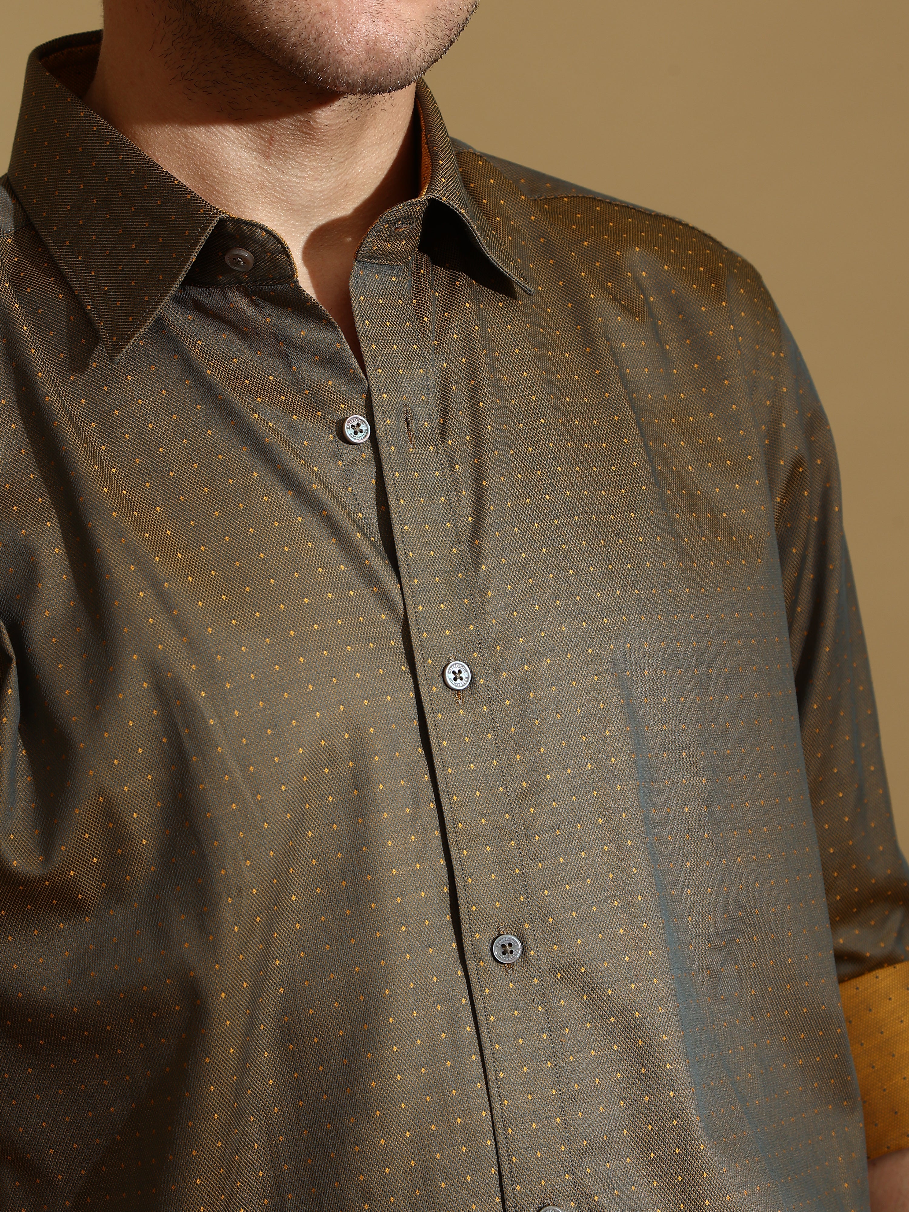 GIZA Gold Semi Casual Full Sleeve Shirt