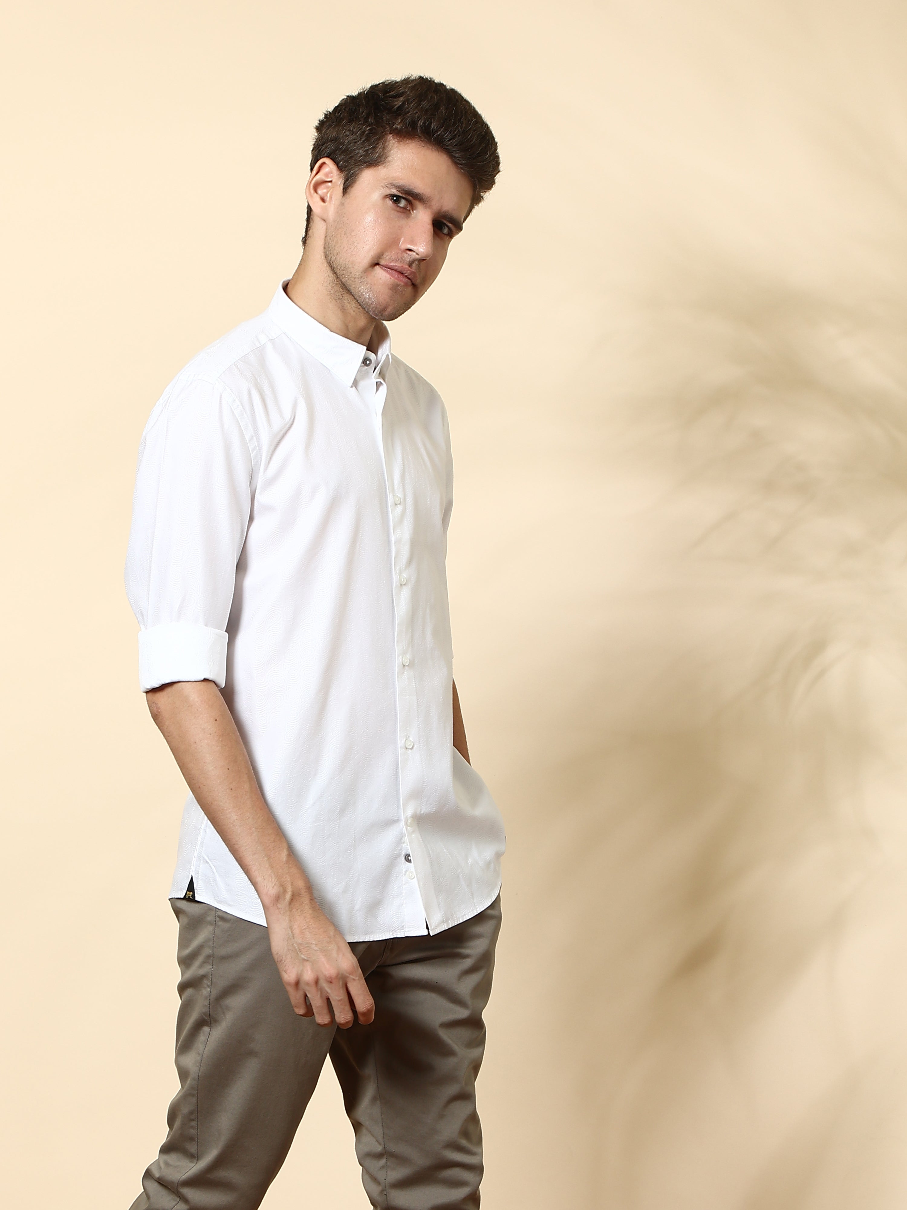 Orchid White Semi Casual Shirt