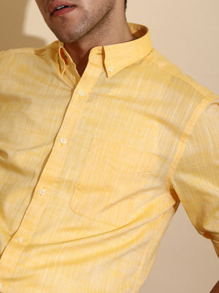 Mango Yellow Semi Casual Shirt shop online at Estilocus. • Full-sleeve solid shirt• Cut and sew placket• Regular collar• Double button square cuff.• Single pocket with logo embroidery• Curved hemline• Finest quality sewing• Machine wash care• Suitable to