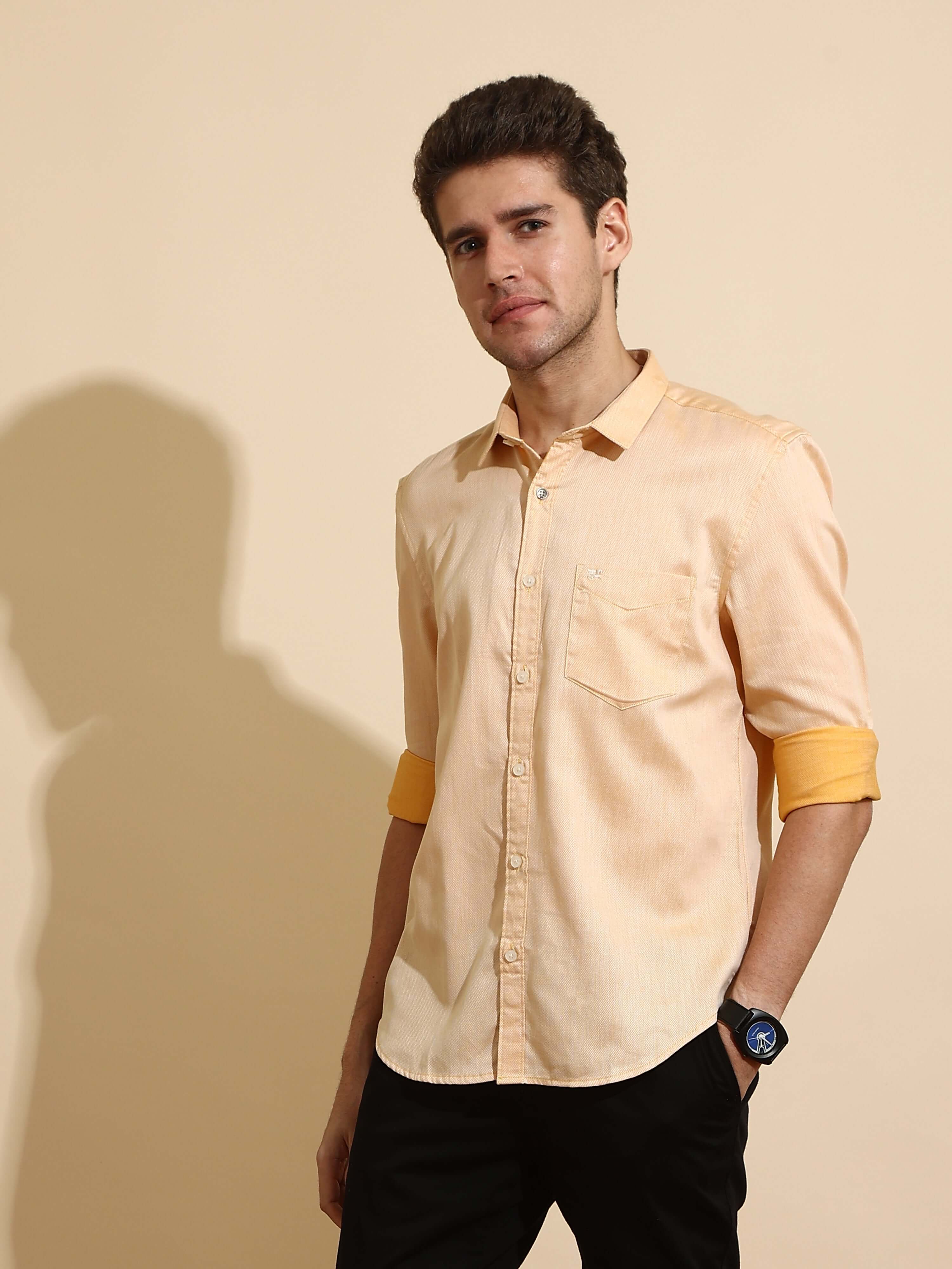 Yellow SD casual full sleeves shirt