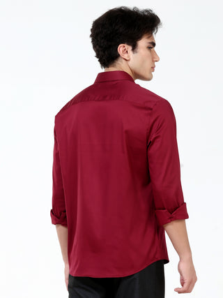 Merlot Maroon Satin Solid Classic