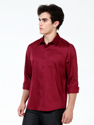 Merlot Maroon Satin Solid Classic