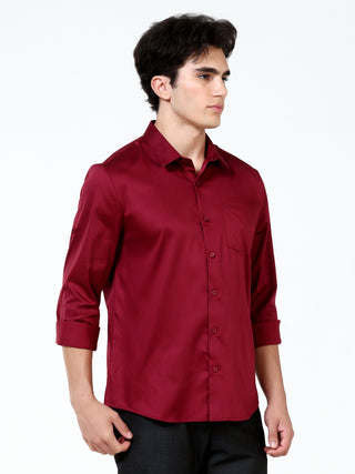 Merlot Maroon Satin Solid Classic