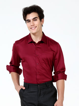 Merlot Maroon Satin Solid Classic