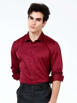 Merlot Maroon Satin Solid Classic