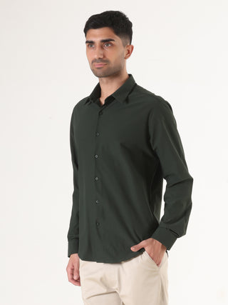 Dark Green Full Sleeve Shirt - Men's Semi Casual