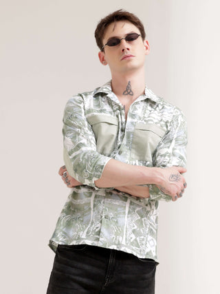 Duval green abstract print shirt - Men's Casual Wear shop online at Estilocus. Get seen in the Duval green abstract print shirt! Perfect blend of modern art & comfort. Unique design, standout style. Grab yours now!