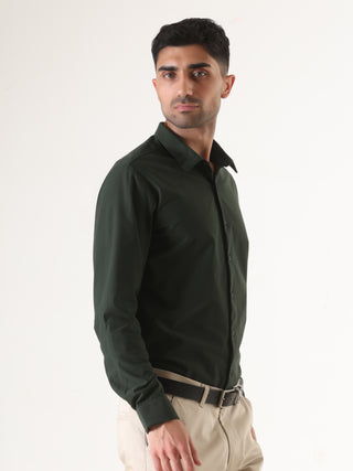 Dark Green Full Sleeve Shirt - Men's Semi Casual