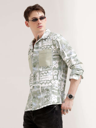 Duval green abstract print shirt - Men's Casual Wear shop online at Estilocus. Get seen in the Duval green abstract print shirt! Perfect blend of modern art & comfort. Unique design, standout style. Grab yours now!