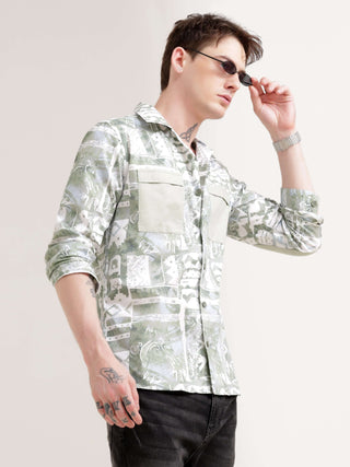 Duval green abstract print shirt - Men's Casual Wear shop online at Estilocus. Get seen in the Duval green abstract print shirt! Perfect blend of modern art & comfort. Unique design, standout style. Grab yours now!