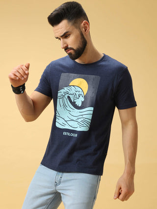 Chest Screen Print Crew Neck T-Shirt shop online at Estilocus. This pure cotton printed T-shirt is a stylish go-to for laidback days. Cut in a comfy regular fit. • 100% Cotton knitted interlock 190GSM• Bio washed fabric• Round neck T-shirt • Half sleeve •