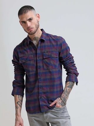 Burgundy Corduroy Check Shirt shop online at Estilocus. Step into refined style with our Burgundy Corduroy Comfort Fit Casual Shirt. This timeless piece boasts double pockets with button flaps, fusing luxurious corduroy with modern design for urban sophis