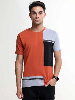 Thrive tangy orange light weight tshirt shop online at Estilocus. This relax-fit Cut and Sew T-shirt is comfortable and the perfect essential all year round. Pair it with white jeans and sneakers and layer it up with a denim jacket for a casual and put-to