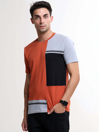 Thrive tangy orange light weight tshirt shop online at Estilocus. This relax-fit Cut and Sew T-shirt is comfortable and the perfect essential all year round. Pair it with white jeans and sneakers and layer it up with a denim jacket for a casual and put-to