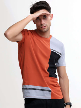 Thrive tangy orange light weight tshirt shop online at Estilocus. This relax-fit Cut and Sew T-shirt is comfortable and the perfect essential all year round. Pair it with white jeans and sneakers and layer it up with a denim jacket for a casual and put-to