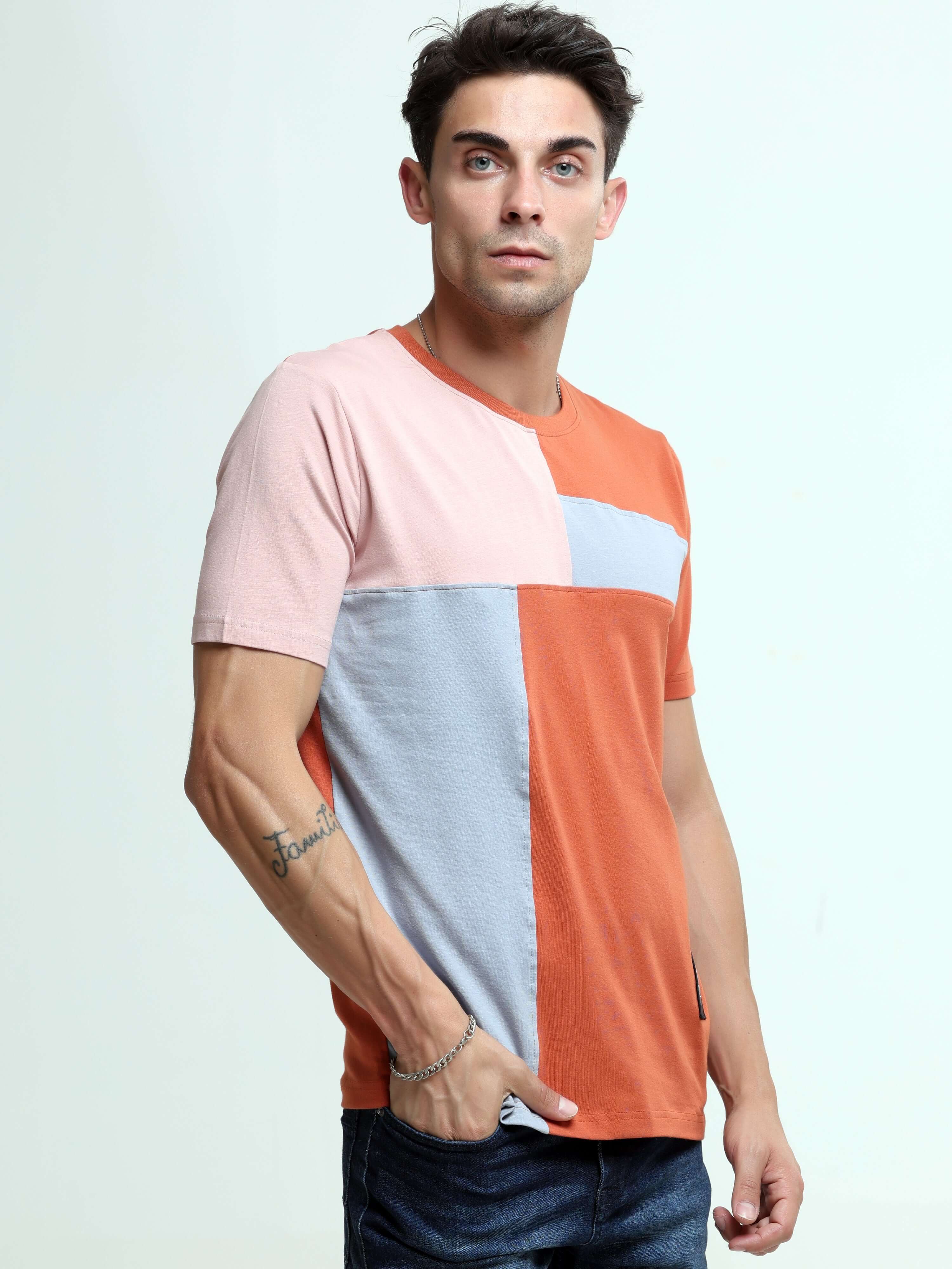 Blitz tangy orange light weight tshirt shop online at Estilocus. This relax-fit Cut and Sew T-shirt is comfortable and the perfect essential all year round. Pair it with white jeans and sneakers and layer it up with a denim jacket for a casual and put-tog