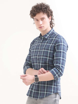 Eaton Blue Windowpane Check Shirt - Summer Style shop online at Estilocus. Elevate your look with the Eaton blue check shirt. Ideal for any summer event, our new arrival guarantees a sharp, casual sophistication.