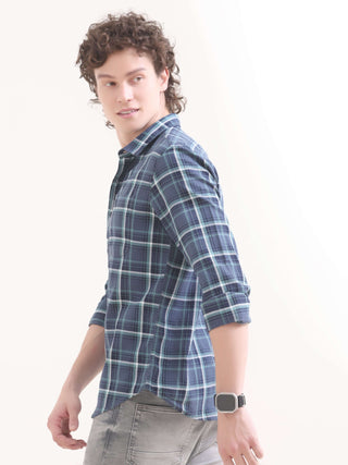 Eaton Blue Windowpane Check Shirt - Summer Style shop online at Estilocus. Elevate your look with the Eaton blue check shirt. Ideal for any summer event, our new arrival guarantees a sharp, casual sophistication.