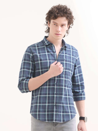 Eaton Blue Windowpane Check Shirt - Summer Style shop online at Estilocus. Elevate your look with the Eaton blue check shirt. Ideal for any summer event, our new arrival guarantees a sharp, casual sophistication.