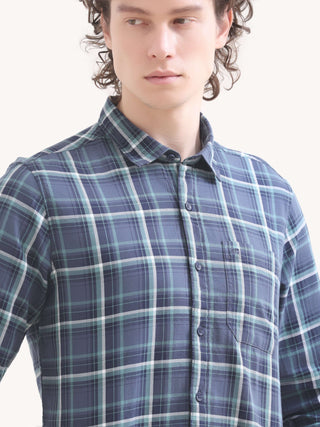 Eaton Blue Windowpane Check Shirt - Summer Style shop online at Estilocus. Elevate your look with the Eaton blue check shirt. Ideal for any summer event, our new arrival guarantees a sharp, casual sophistication.