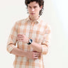 Orange Cotton Check Shirt for Men - New Summer Arrival shop online at Estilocus. Elevate your style with Pierck's Orange Check Shirt. Breathable cotton, perfect for summer. Shop the latest in men's casual now!