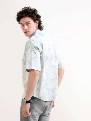 Mirajo Dusky Green Oversized Shirt - Men's Summer Wear shop online at Estilocus. Stay cool in our Mirajo dusky green shirt with a casual oversized fit, perfect for summer style. Shop new men's arrivals now!