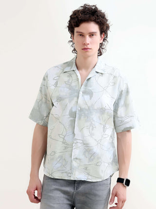 Mirajo Dusky Green Oversized Shirt - Men's Summer Wear shop online at Estilocus. Stay cool in our Mirajo dusky green shirt with a casual oversized fit, perfect for summer style. Shop new men's arrivals now!