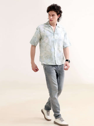 Mirajo Dusky Green Oversized Shirt - Men's Summer Wear shop online at Estilocus. Stay cool in our Mirajo dusky green shirt with a casual oversized fit, perfect for summer style. Shop new men's arrivals now!