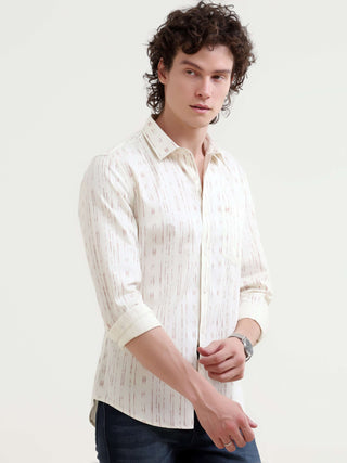 Soren Peach Stripe Shirt - New Men's Summer Casual Wear shop online at Estilocus. Elevate your style with the Soren cotton stripe shirt, your go-to for cool comfort this summer. Shop the new arrival for a fresh look!