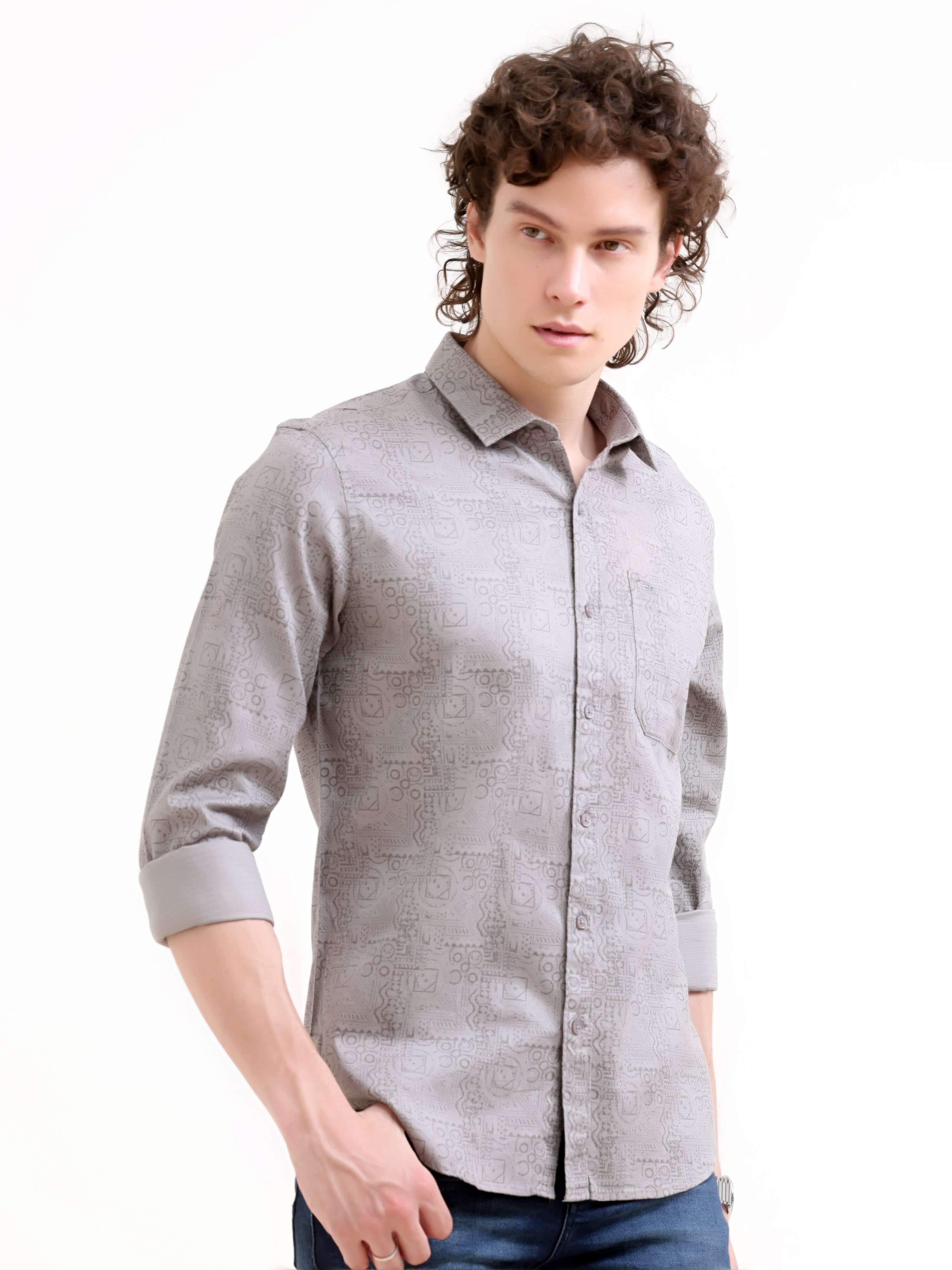 Misa Trib Floral Shirt - New Men's Summer Casual Wear shop online at Estilocus. Shop the latest Misa Trib floral-printed gray shirt for a perfect blend of summer style & casual elegance. 100% Cotton. New arrival!