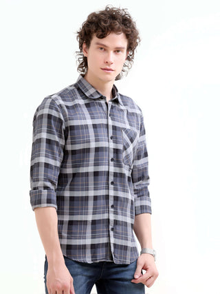 Melfi Teal Check Shirt | Men's Summer Style shop online at Estilocus. Shop the Melfi Teal Dupplin Check Shirt for men. A seamless blend of comfort & modern summer fashion. Perfect fit for a sharp look. Order now!