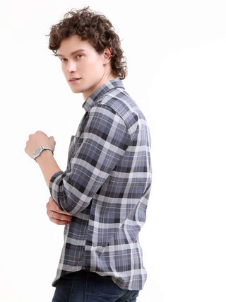 Melfi Teal Check Shirt | Men's Summer Style shop online at Estilocus. Shop the Melfi Teal Dupplin Check Shirt for men. A seamless blend of comfort & modern summer fashion. Perfect fit for a sharp look. Order now!