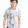 Pastel Blue Watercolor Print Shirt - Men's Casual New shop online at Estilocus. Elevate your summer style with our pasty blue watercolor shirt. Perfect fit for a vibrant casual look. Shop the new arrival now!
