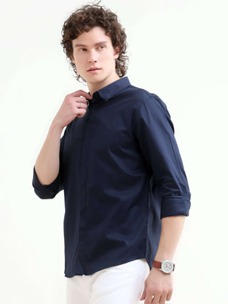 Navy Blue Solid Shirt - New Men's Summer Arrival shop online at Estilocus. Elevate your style with our Navy Blue Solid Shirt. Perfect for summer, crafted for elegance and a comfortable fit. Shop the latest in men's casual wear now!