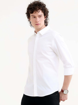 Layerr Dusky White Shirt - Men's Summer Essential shop online at Estilocus. Elevate summer style with Layerr's Dusky White Solid Shirt. Perfect fit, 100% cotton comfort. Shop the new arrival for your urban wardrobe.