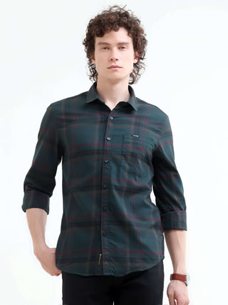 Green Check Shirt | Men's Summer New Arrival shop online at Estilocus. Elevate your style with the Boxlines green tonal check shirt - perfect for summer days & smart-casual evenings. Shop the latest in men's fashion now!