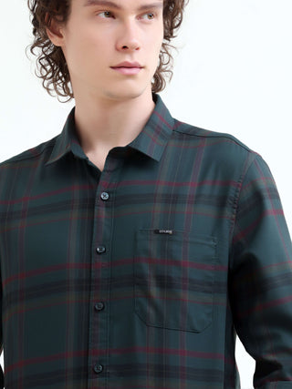 Green Check Shirt | Men's Summer New Arrival shop online at Estilocus. Elevate your style with the Boxlines green tonal check shirt - perfect for summer days & smart-casual evenings. Shop the latest in men's fashion now!