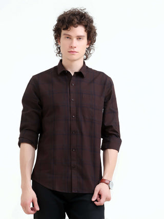 Frazey Brown Dupplin Check Shirt | Men's Summer Fashion shop online at Estilocus. Elevate your style with our new Frazey brown dupplin check shirt. Perfect for summer, this casual menswear is a modern must-have!