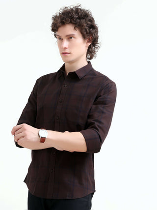 Frazey Brown Dupplin Check Shirt | Men's Summer Fashion shop online at Estilocus. Elevate your style with our new Frazey brown dupplin check shirt. Perfect for summer, this casual menswear is a modern must-have!