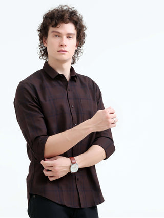 Frazey Brown Dupplin Check Shirt | Men's Summer Fashion shop online at Estilocus. Elevate your style with our new Frazey brown dupplin check shirt. Perfect for summer, this casual menswear is a modern must-have!