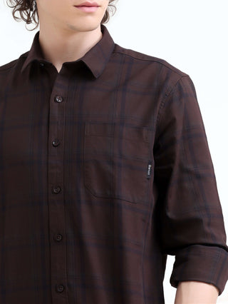 Frazey Brown Dupplin Check Shirt | Men's Summer Fashion shop online at Estilocus. Elevate your style with our new Frazey brown dupplin check shirt. Perfect for summer, this casual menswear is a modern must-have!