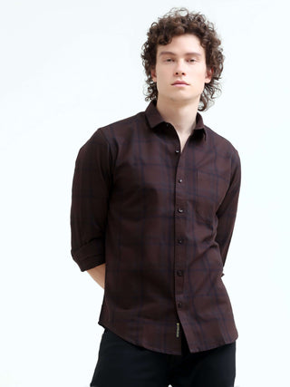 Frazey Brown Dupplin Check Shirt | Men's Summer Fashion shop online at Estilocus. Elevate your style with our new Frazey brown dupplin check shirt. Perfect for summer, this casual menswear is a modern must-have!